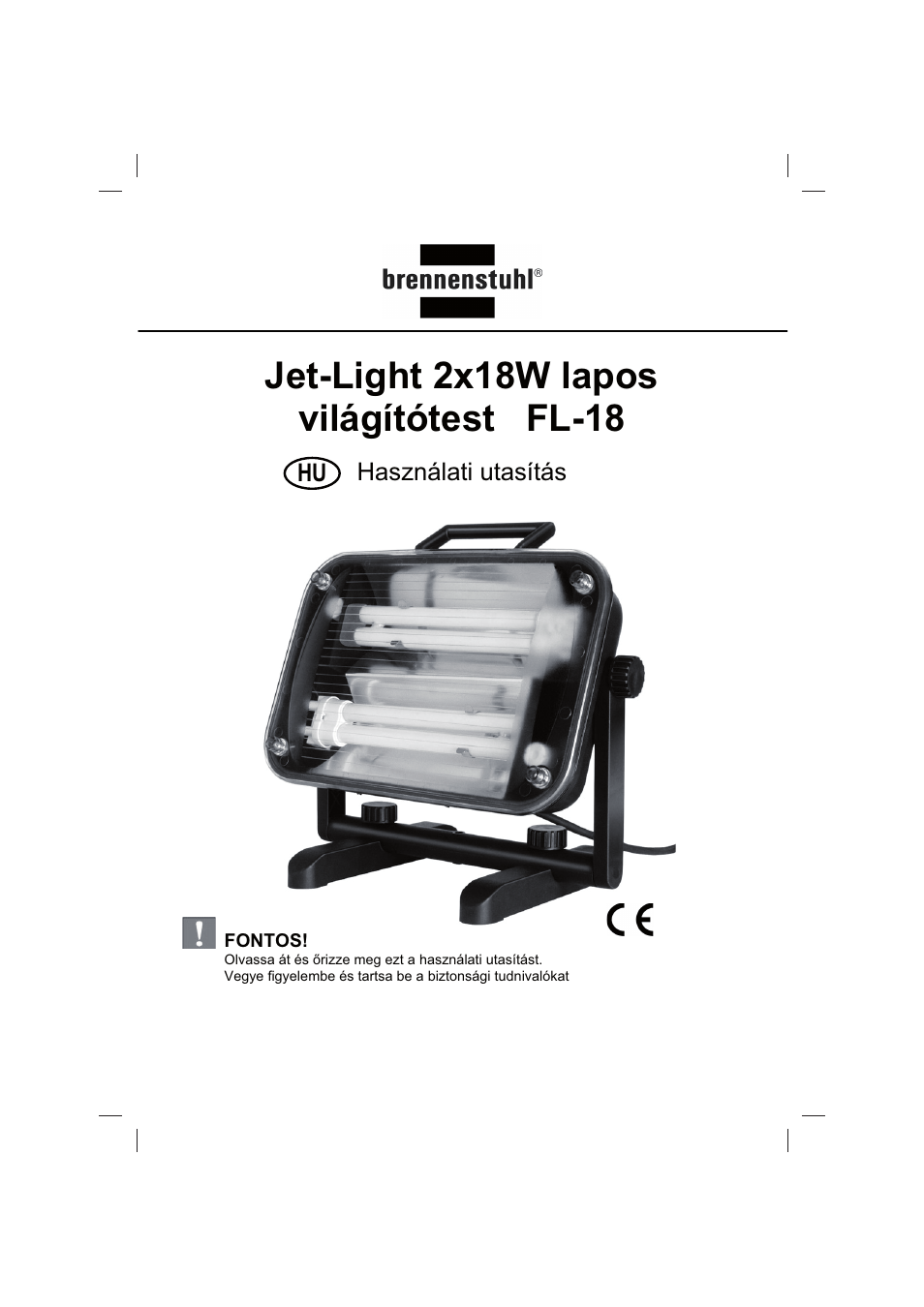 Használati utasítás | Brennenstuhl Flat Light Jet-Light 36Watt IP44 5m H07RN-F 2x1,0 2x18W 2x1200lm Energy efficiency class B User Manual | Page 48 / 64