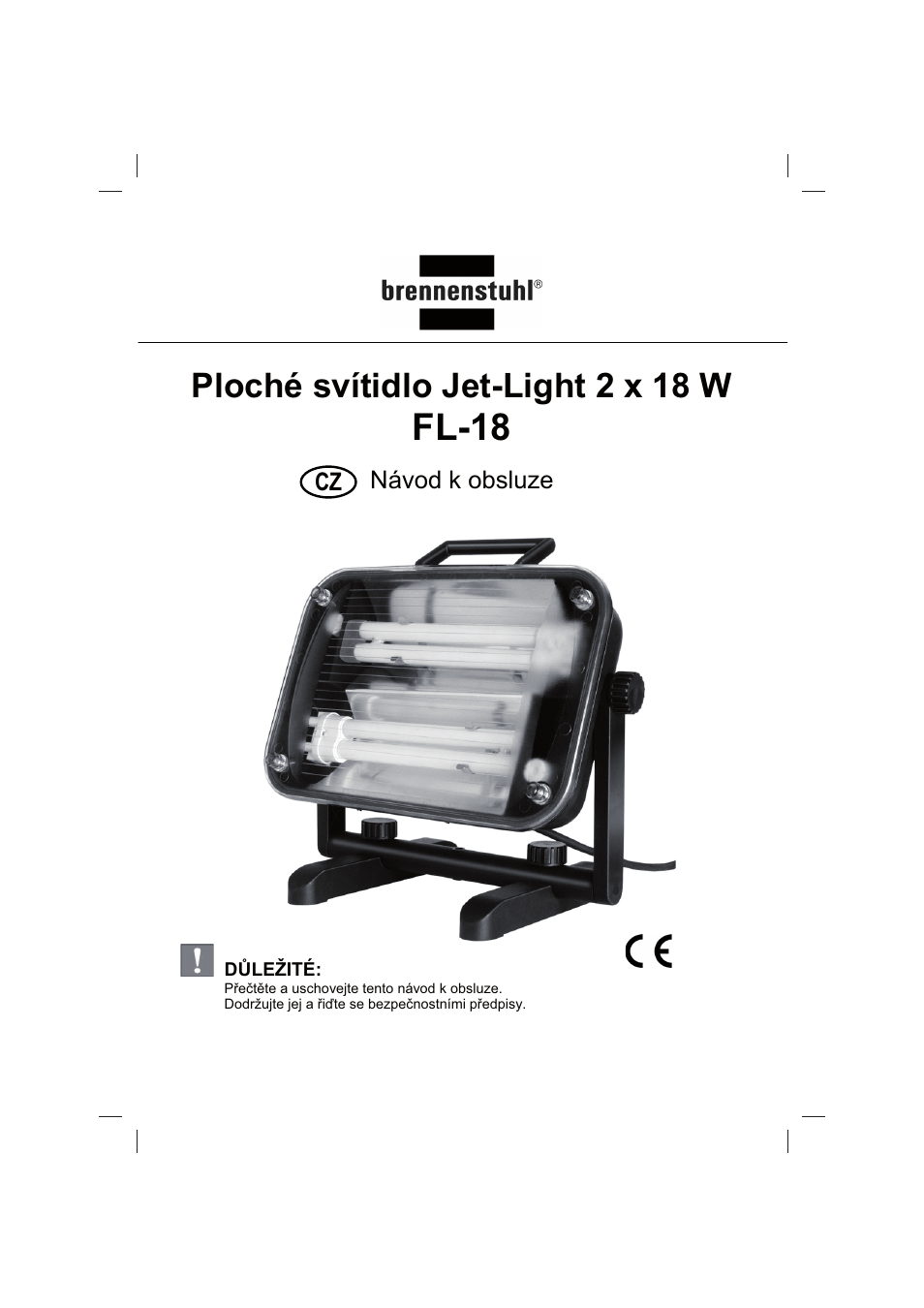 Fl-18, Ploché svítidlo jet-light 2 x 18 w, Návod k obsluze | Brennenstuhl Flat Light Jet-Light 36Watt IP44 5m H07RN-F 2x1,0 2x18W 2x1200lm Energy efficiency class B User Manual | Page 53 / 64