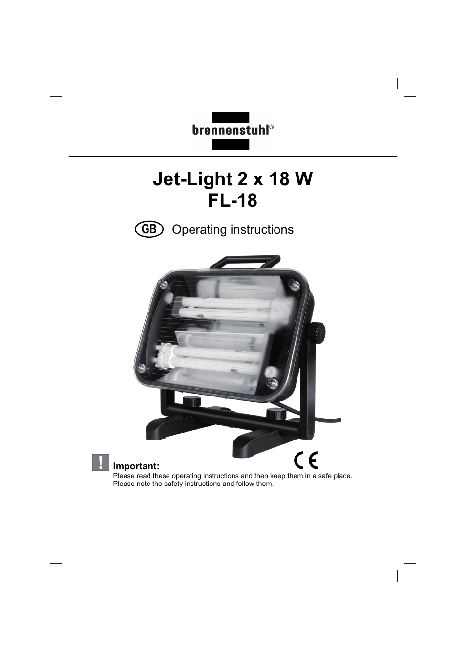 Operating instructions | Brennenstuhl Flat Light Jet-Light 36Watt IP44 5m H07RN-F 2x1,0 2x18W 2x1200lm Energy efficiency class B User Manual | Page 8 / 64