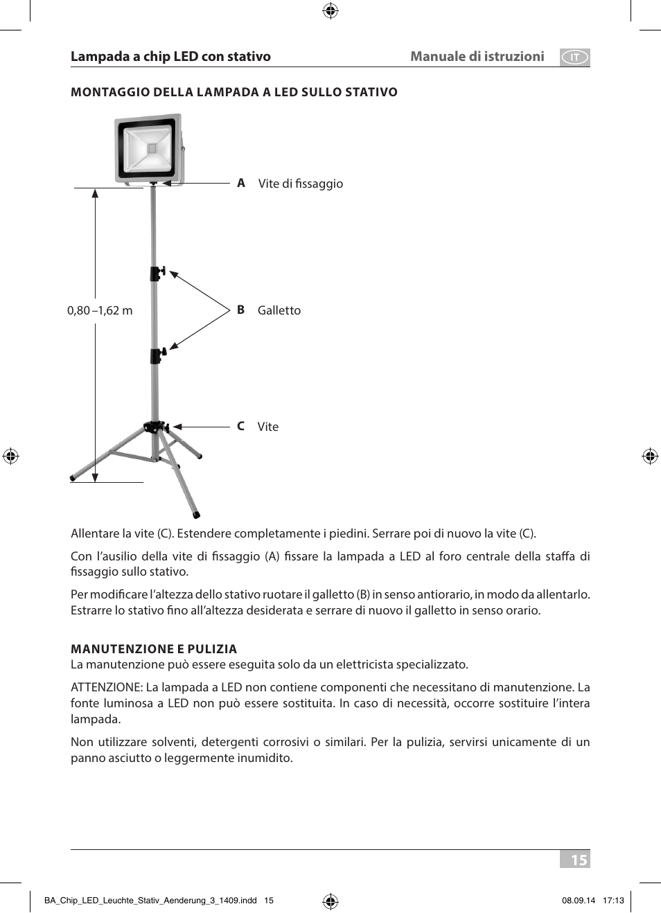 Brennenstuhl COB LED Light SL CN 150 IP65 with tripod 5m H07RN-F 3G1,0 50W 3500lm Energy efficiency class A User Manual | Page 15 / 64