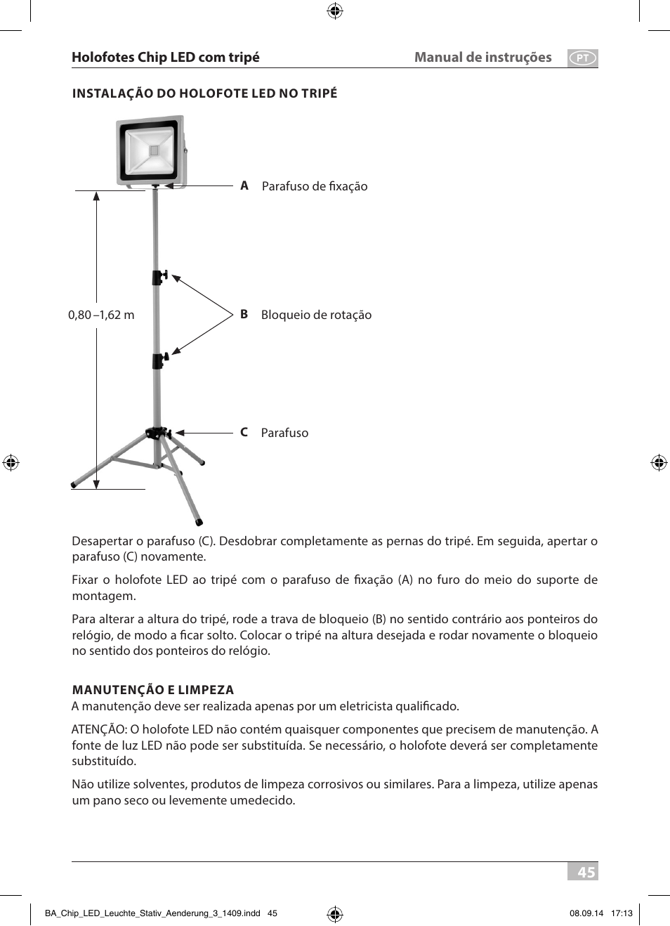 Brennenstuhl COB LED Light SL CN 150 IP65 with tripod 5m H07RN-F 3G1,0 50W 3500lm Energy efficiency class A User Manual | Page 45 / 64