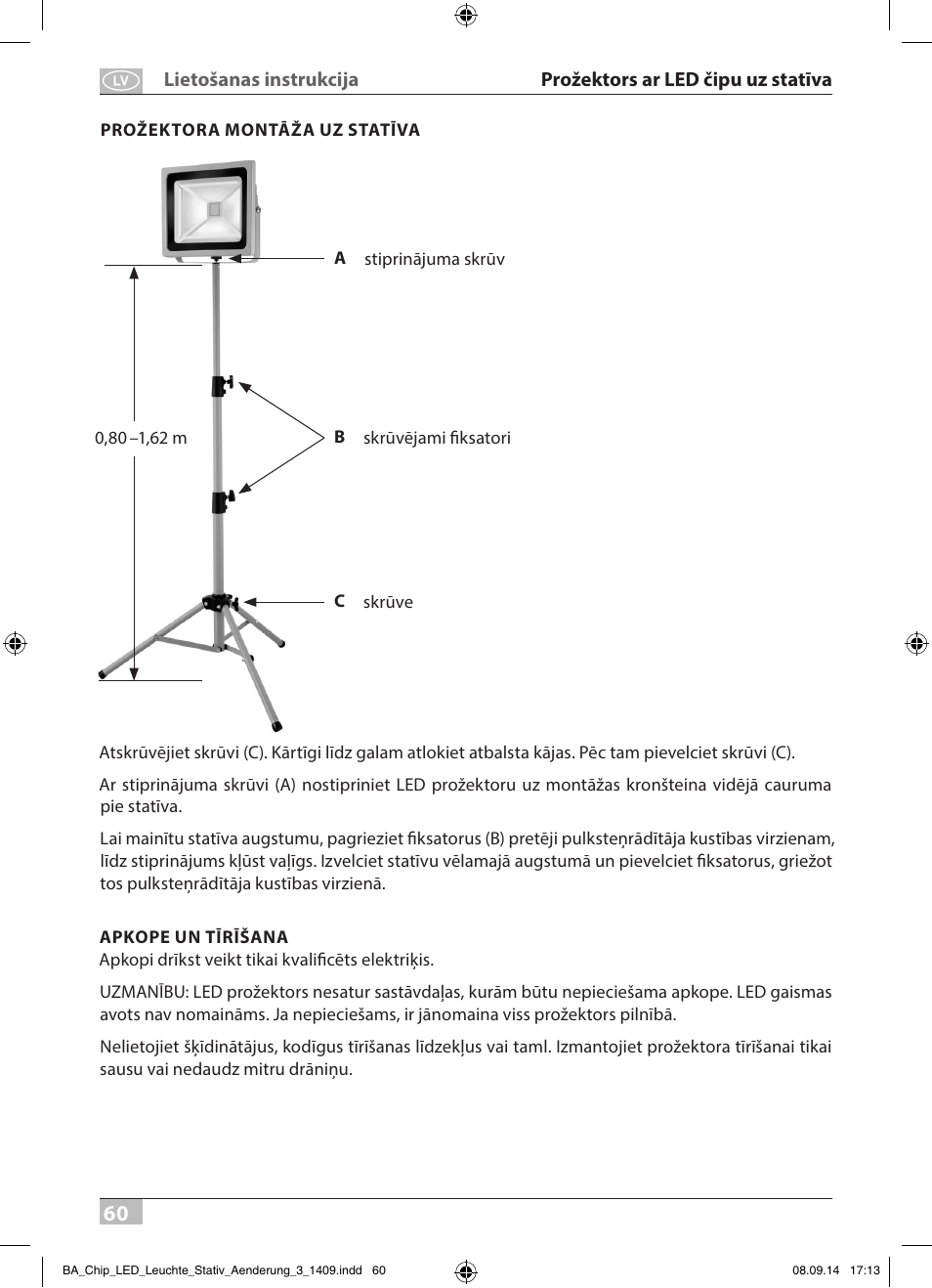 Brennenstuhl COB LED Light SL CN 150 IP65 with tripod 5m H07RN-F 3G1,0 50W 3500lm Energy efficiency class A User Manual | Page 60 / 64