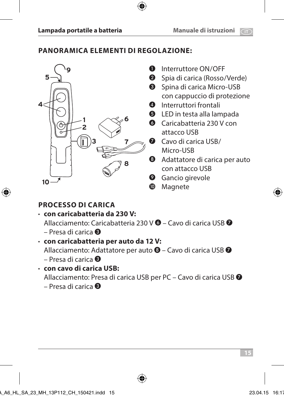 Brennenstuhl 2 + 3 LED Rechargeable Hand Lamp HL SA 23 MH User Manual | Page 15 / 52