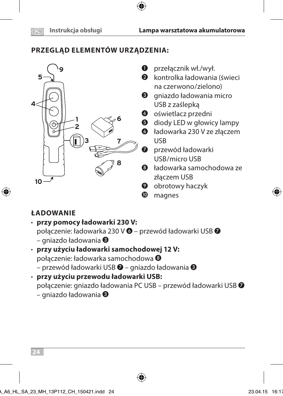 Brennenstuhl 2 + 3 LED Rechargeable Hand Lamp HL SA 23 MH User Manual | Page 24 / 52