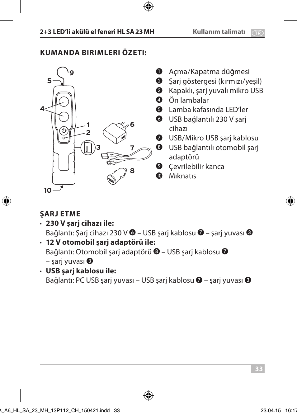 Brennenstuhl 2 + 3 LED Rechargeable Hand Lamp HL SA 23 MH User Manual | Page 33 / 52