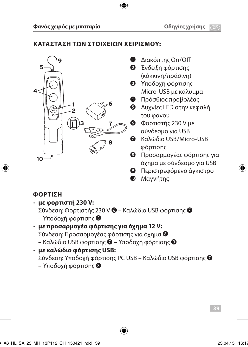 Brennenstuhl 2 + 3 LED Rechargeable Hand Lamp HL SA 23 MH User Manual | Page 39 / 52