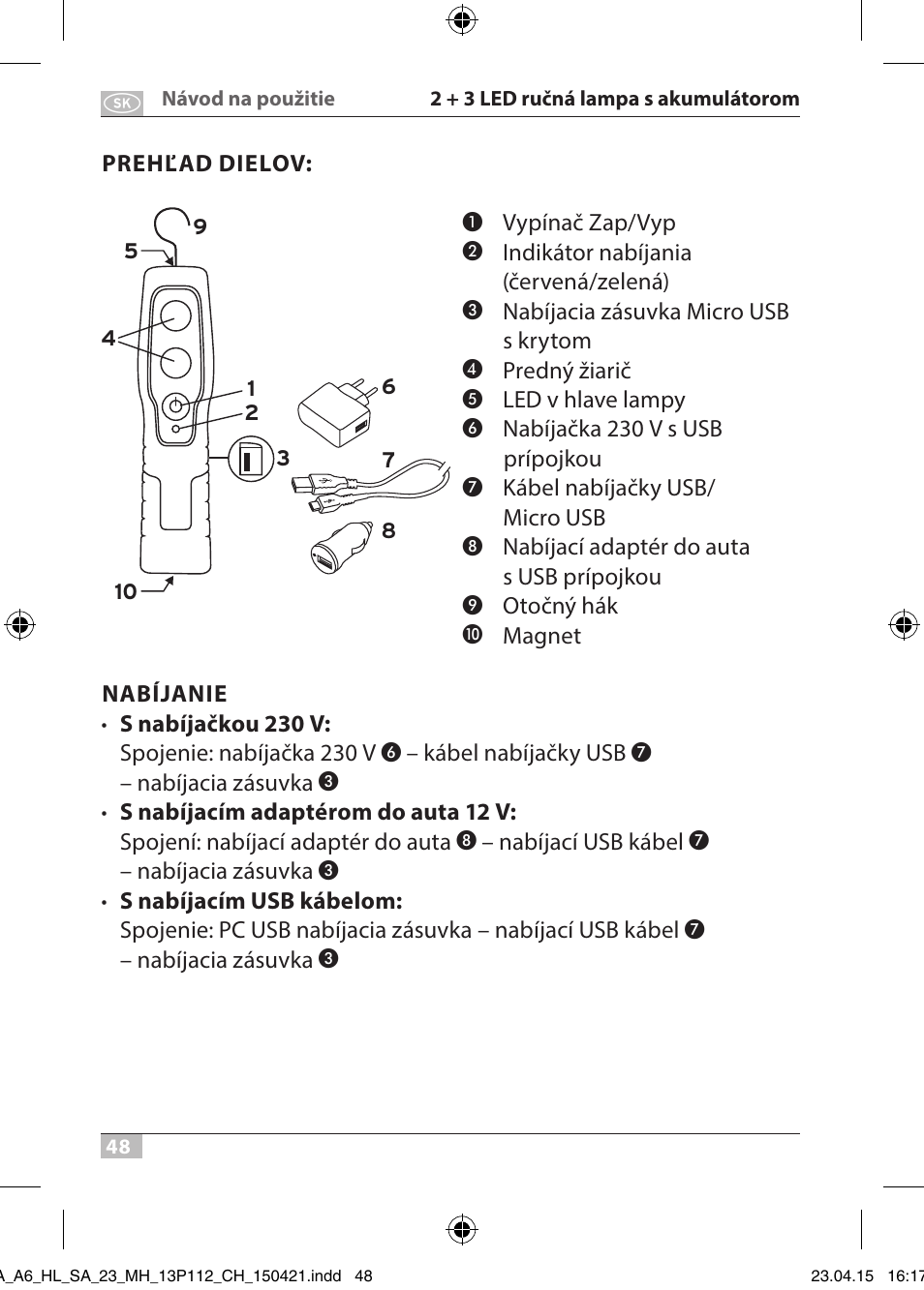 Brennenstuhl 2 + 3 LED Rechargeable Hand Lamp HL SA 23 MH User Manual | Page 48 / 52