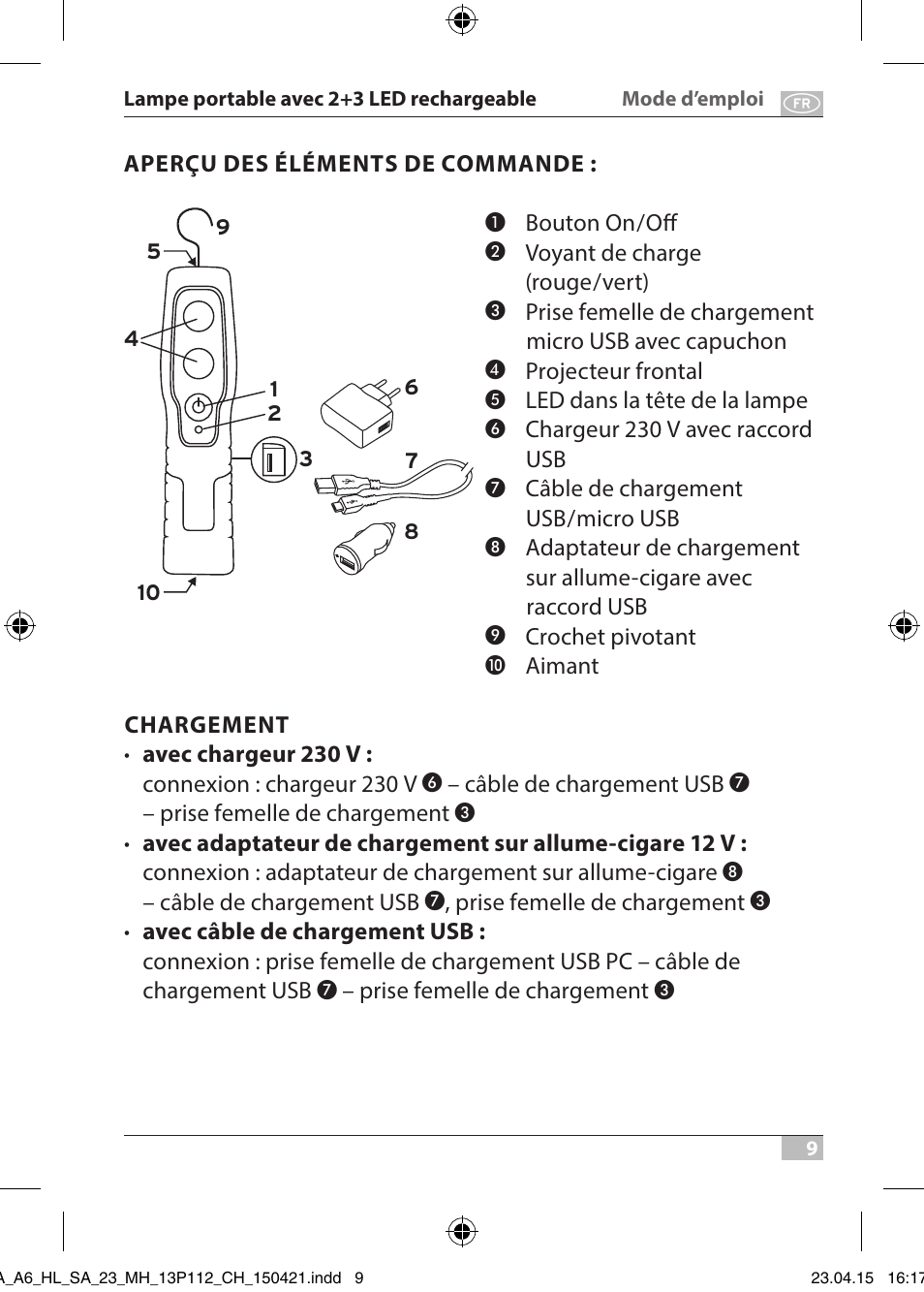 Brennenstuhl 2 + 3 LED Rechargeable Hand Lamp HL SA 23 MH User Manual | Page 9 / 52