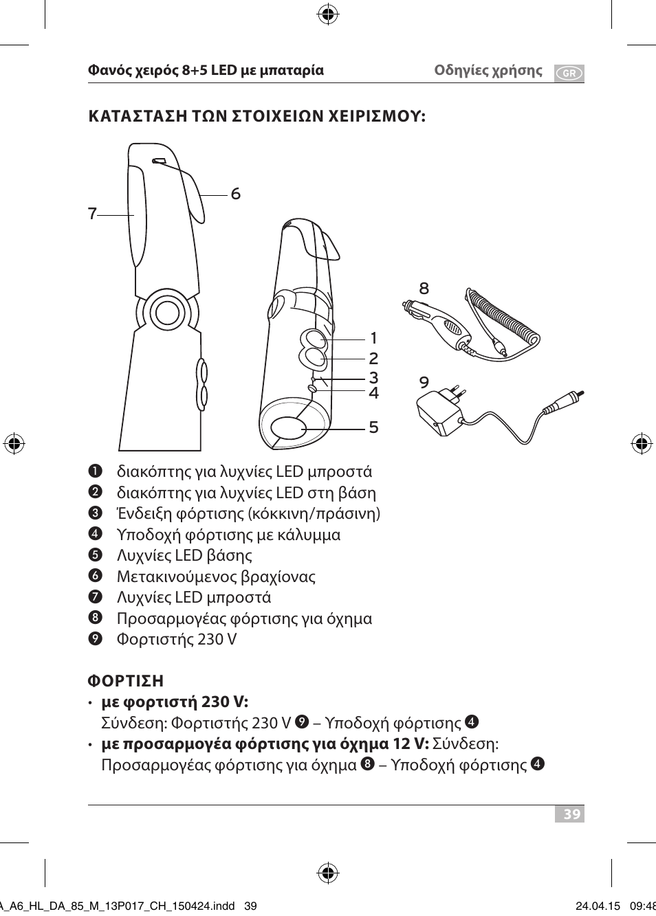 Brennenstuhl 8+5 LED Akku Hand Lamp HL DA 85 M 240lm 6000K 3h User Manual | Page 39 / 52