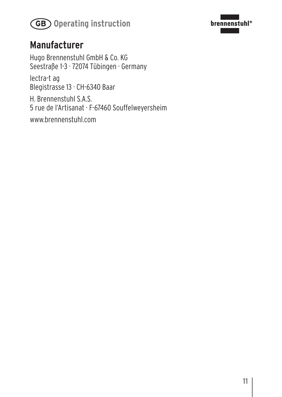 Manufacturer | Brennenstuhl LED Nightlight NL 9 with PIR sensor and twilight sensor User Manual | Page 11 / 48