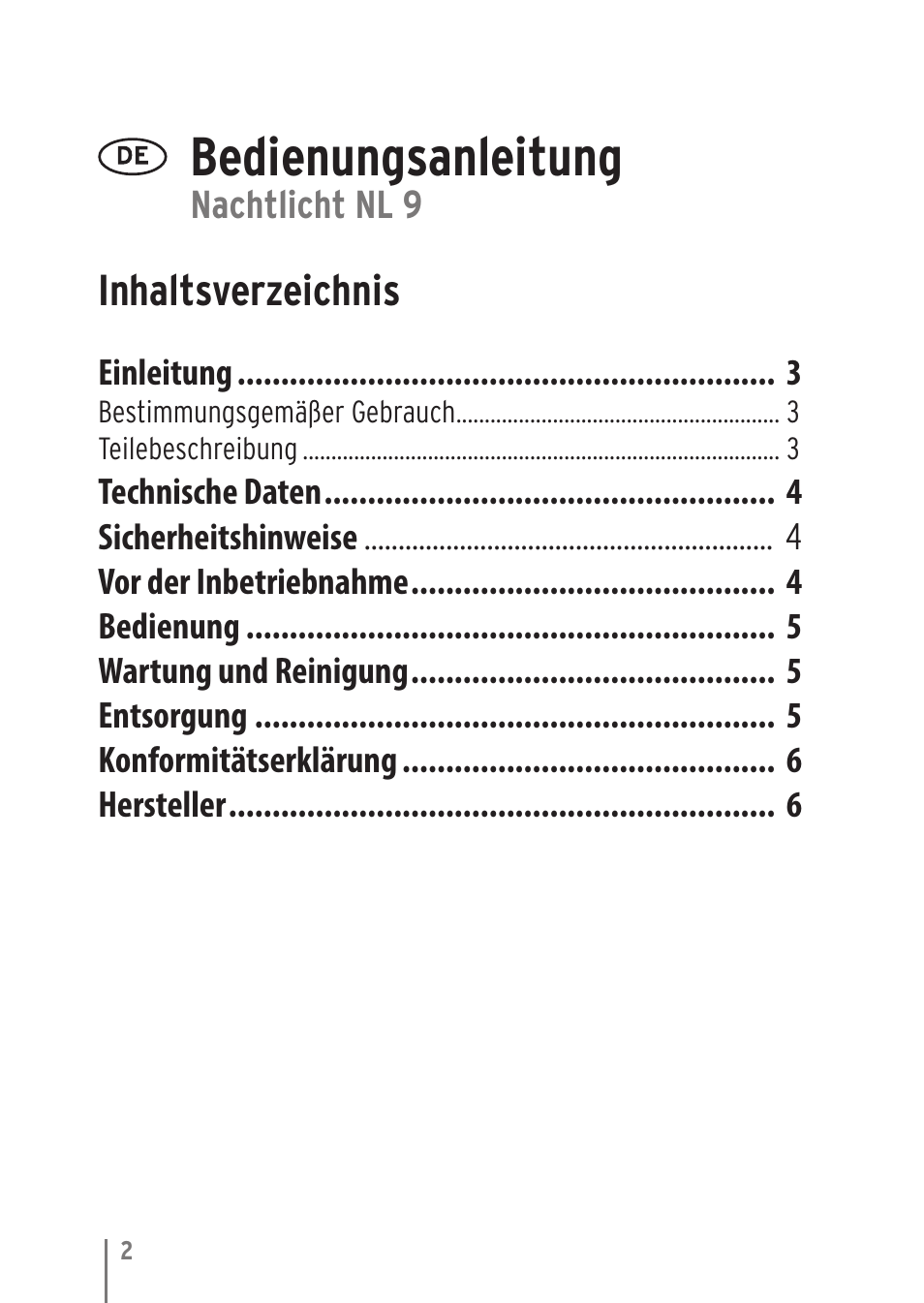 Brennenstuhl LED Nightlight NL 9 with PIR sensor and twilight sensor User Manual | Page 2 / 48