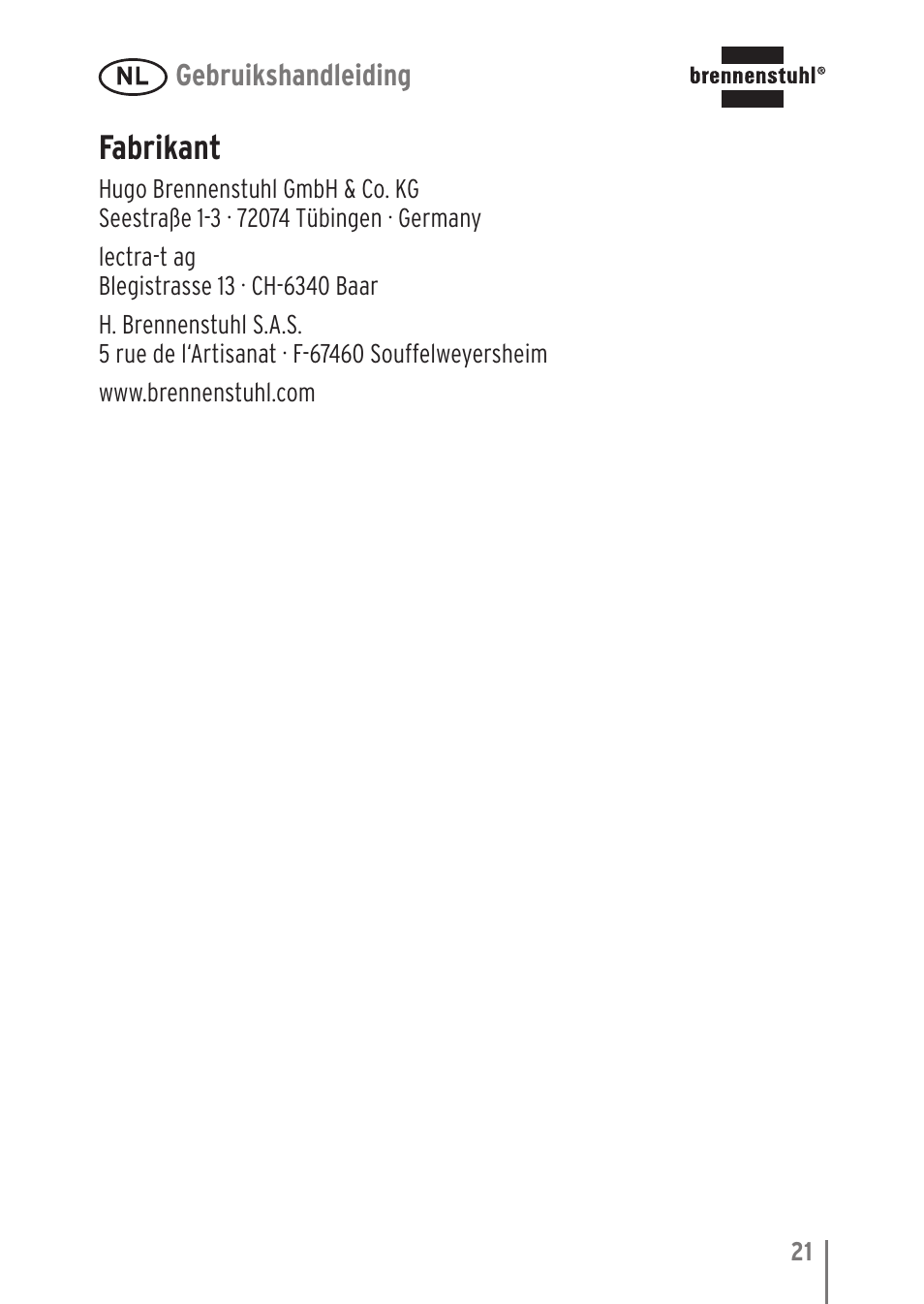 Fabrikant | Brennenstuhl LED Nightlight NL 9 with PIR sensor and twilight sensor User Manual | Page 21 / 48