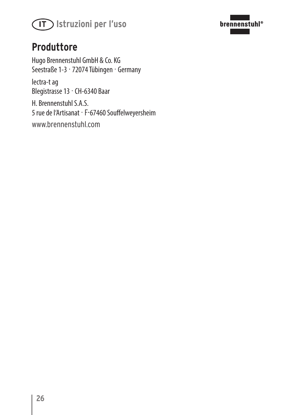Produttore | Brennenstuhl LED Nightlight NL 9 with PIR sensor and twilight sensor User Manual | Page 26 / 48