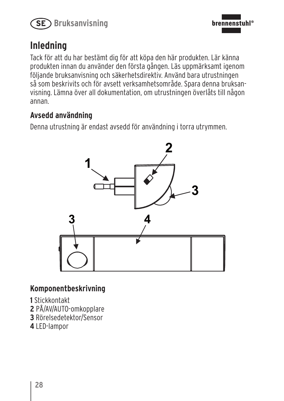 Inledning | Brennenstuhl LED Nightlight NL 9 with PIR sensor and twilight sensor User Manual | Page 28 / 48