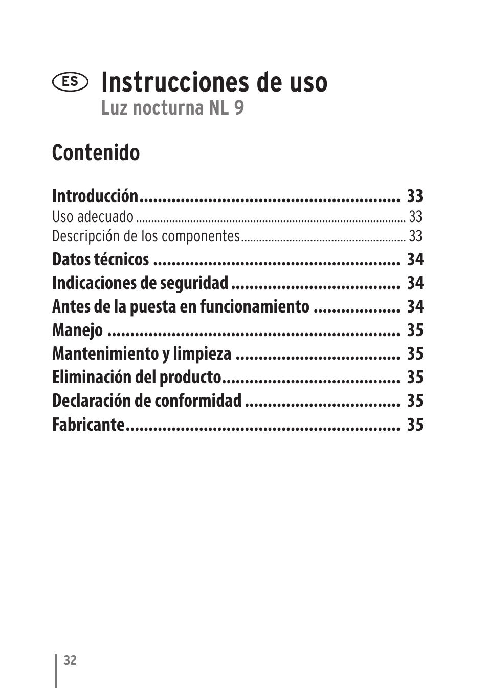 Brennenstuhl LED Nightlight NL 9 with PIR sensor and twilight sensor User Manual | Page 32 / 48