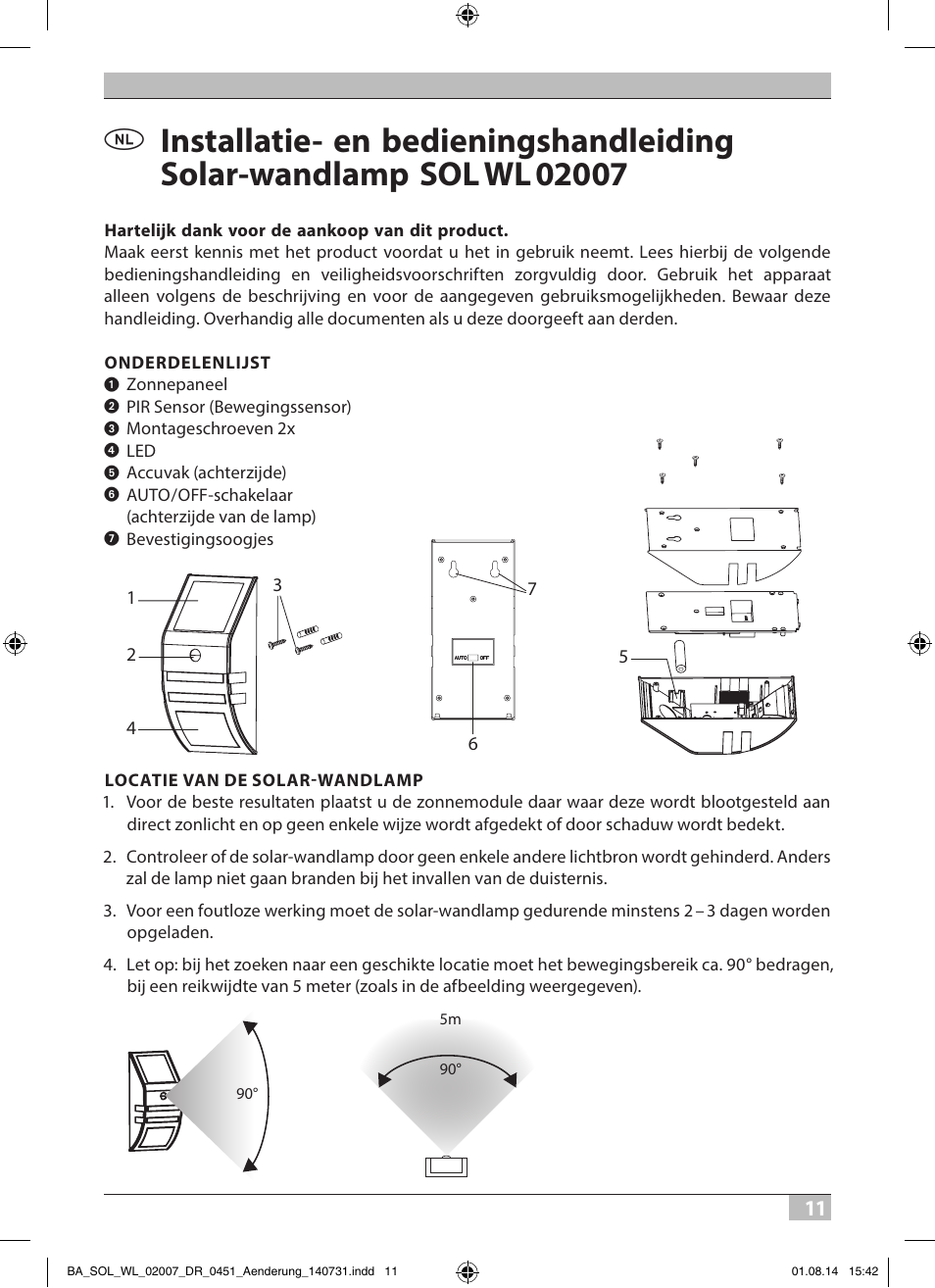 Brennenstuhl Solar LED External Light SOL WL 02007 2xLED 30lm Colour Stainless steel User Manual | Page 11 / 32