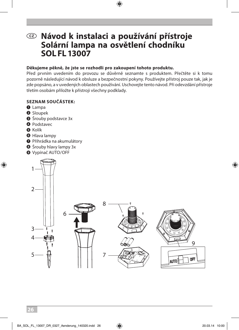 Brennenstuhl Solar LED Pavement Light SOL FL 13007 with PIR sensor and twilight sensor 13xLED 91lm Colour Alu/Silver User Manual | Page 26 / 48