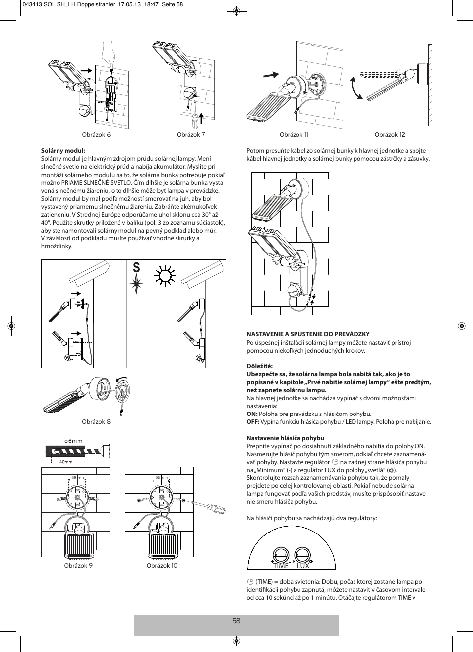 Brennenstuhl Solar LED-spot Duo Premium SOL SV0805 P1 IP44 with PIR sensor 8xLED 0,5W 320lm Cable length 4,75m Colour Anthracite User Manual | Page 58 / 72