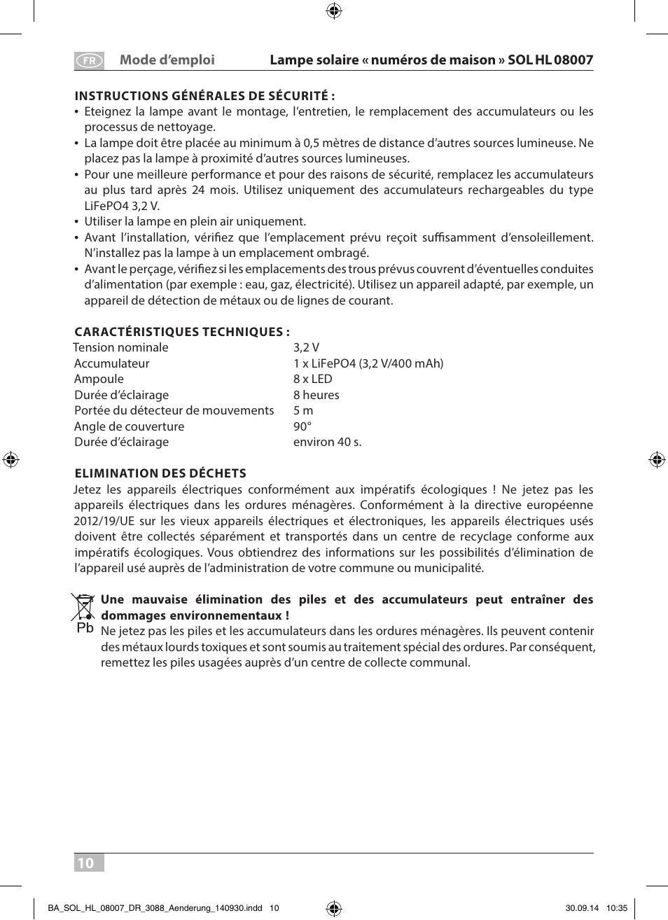 Brennenstuhl House Number Solar SOL HL 08007 User Manual | Page 10 / 32