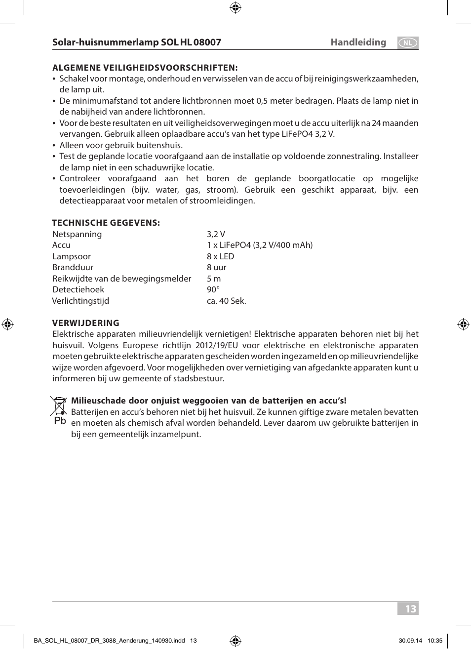 Brennenstuhl House Number Solar SOL HL 08007 User Manual | Page 13 / 32