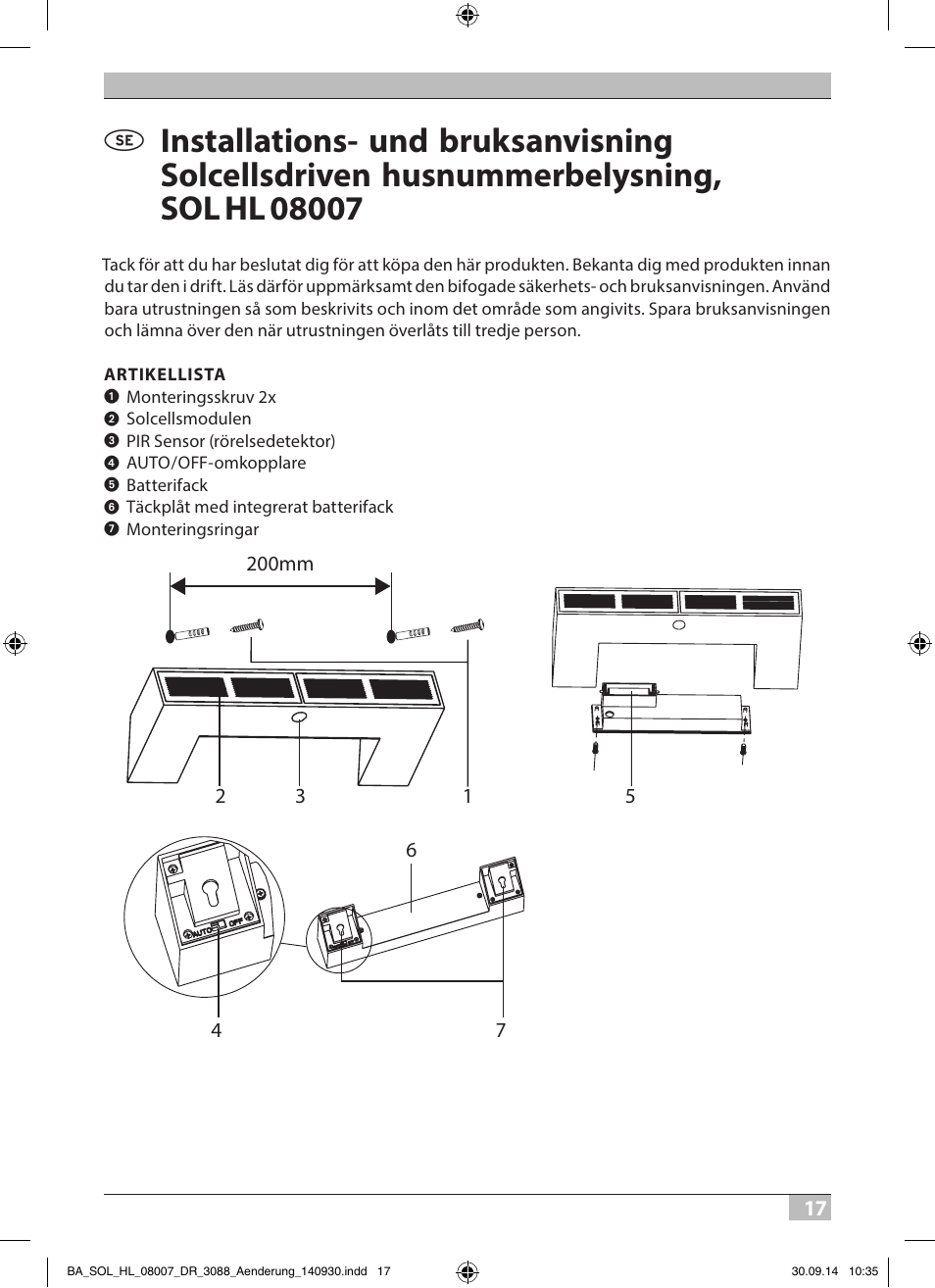 Brennenstuhl House Number Solar SOL HL 08007 User Manual | Page 17 / 32