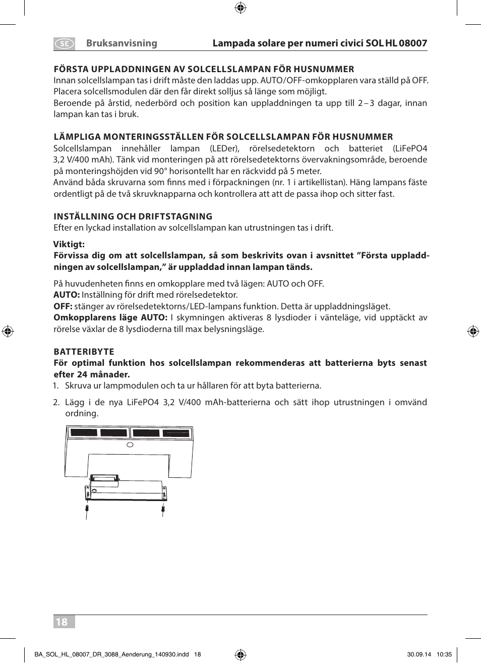 Brennenstuhl House Number Solar SOL HL 08007 User Manual | Page 18 / 32