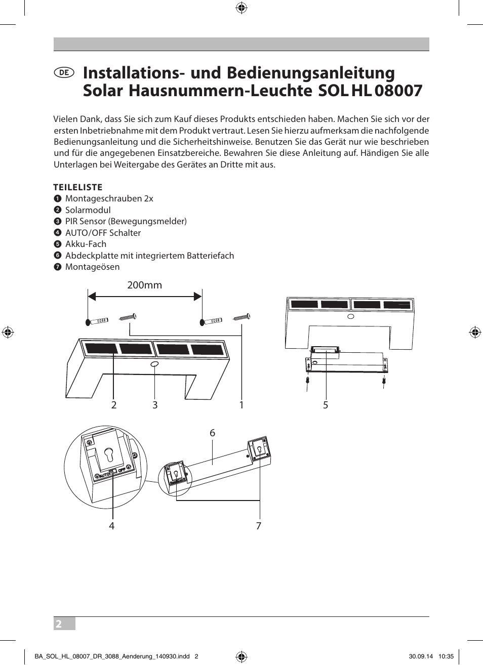 Brennenstuhl House Number Solar SOL HL 08007 User Manual | Page 2 / 32