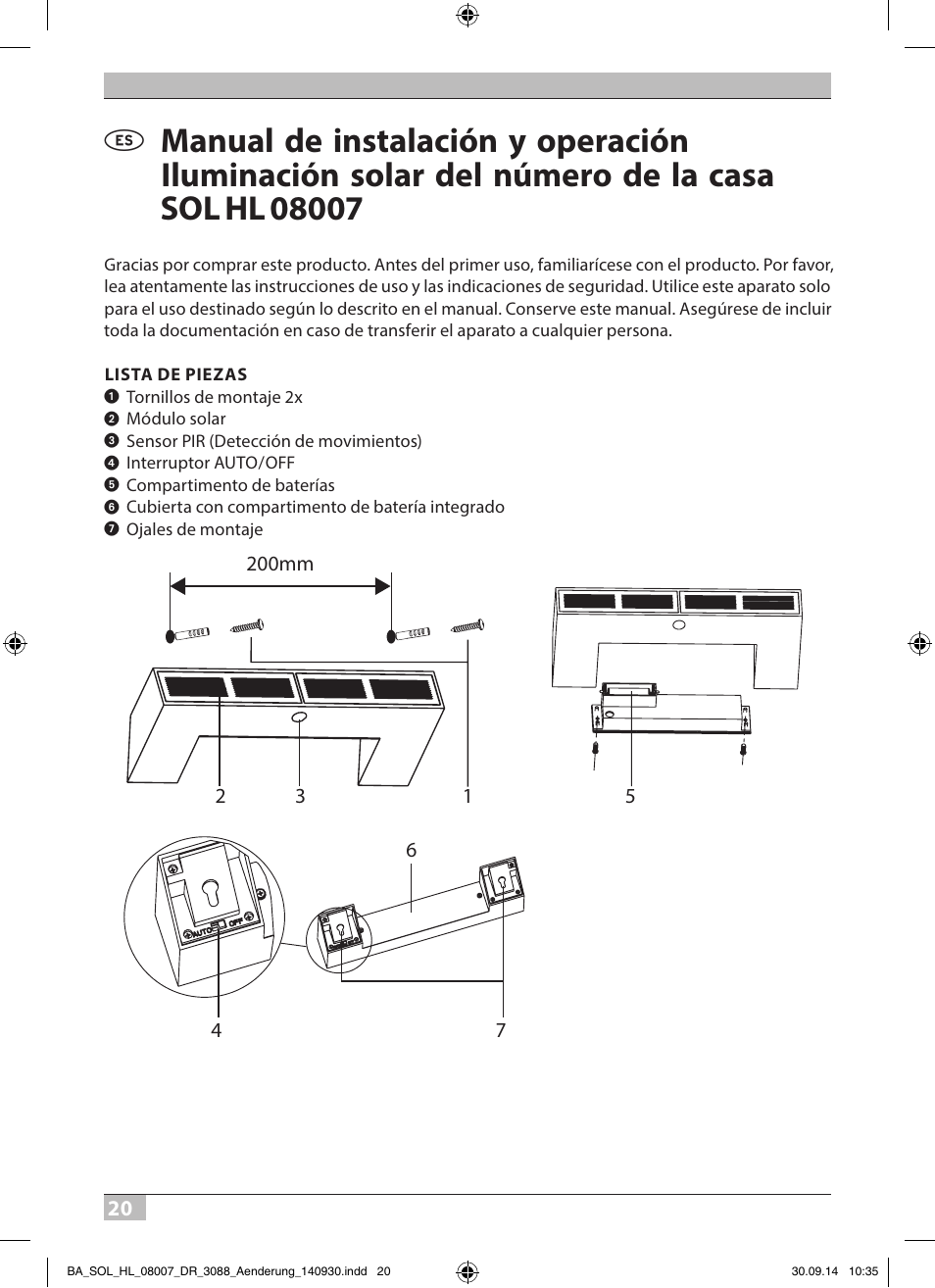 Brennenstuhl House Number Solar SOL HL 08007 User Manual | Page 20 / 32