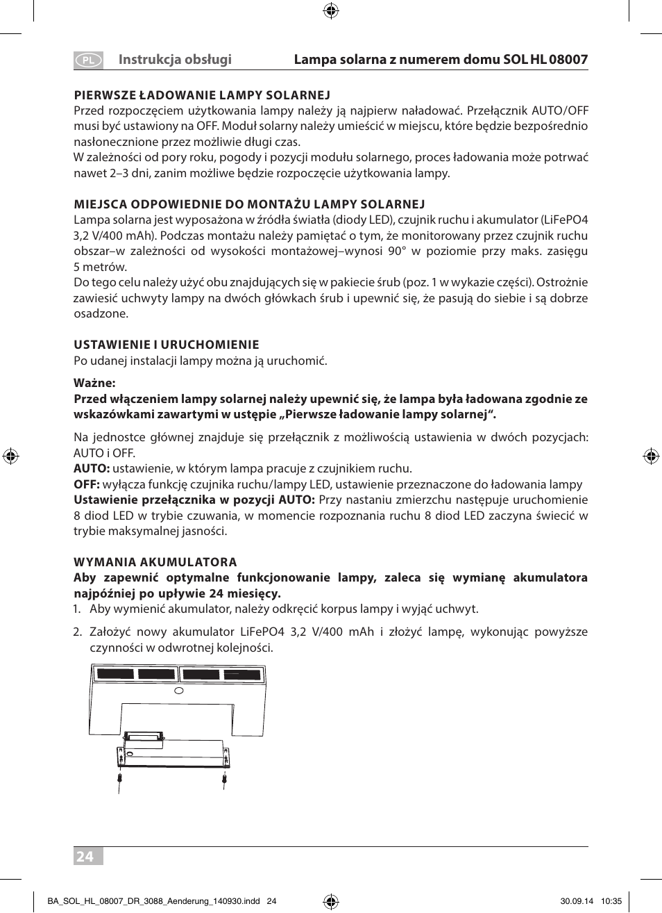 Brennenstuhl House Number Solar SOL HL 08007 User Manual | Page 24 / 32