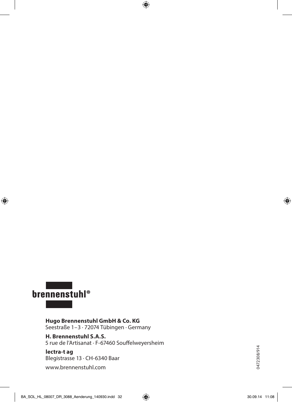 Brennenstuhl House Number Solar SOL HL 08007 User Manual | Page 32 / 32