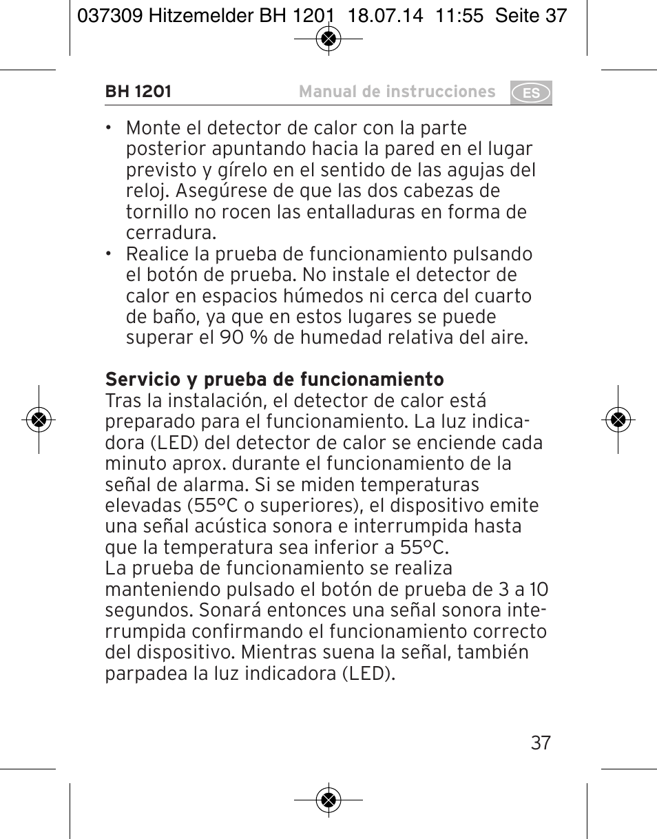 Brennenstuhl Heat Detector BH 1201 User Manual | Page 37 / 56