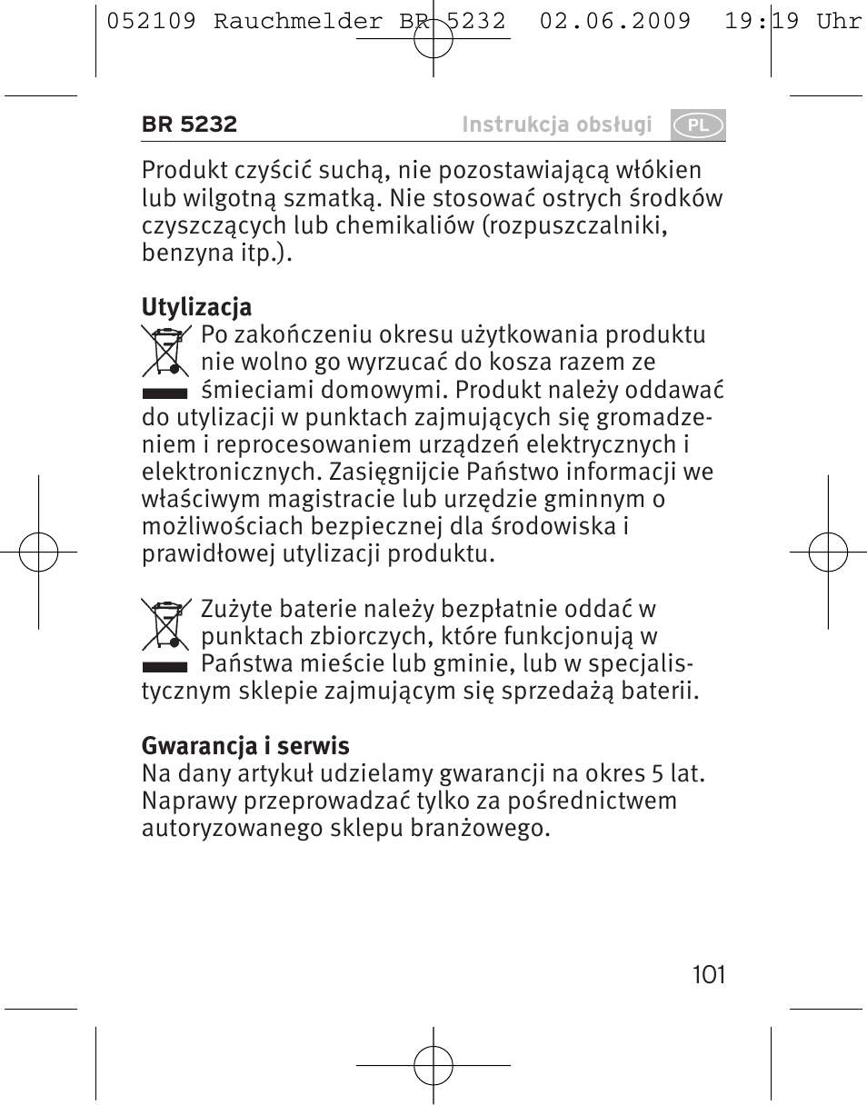 Brennenstuhl Smoke Alarm BR 5232 connect 230V User Manual | Page 101 / 104