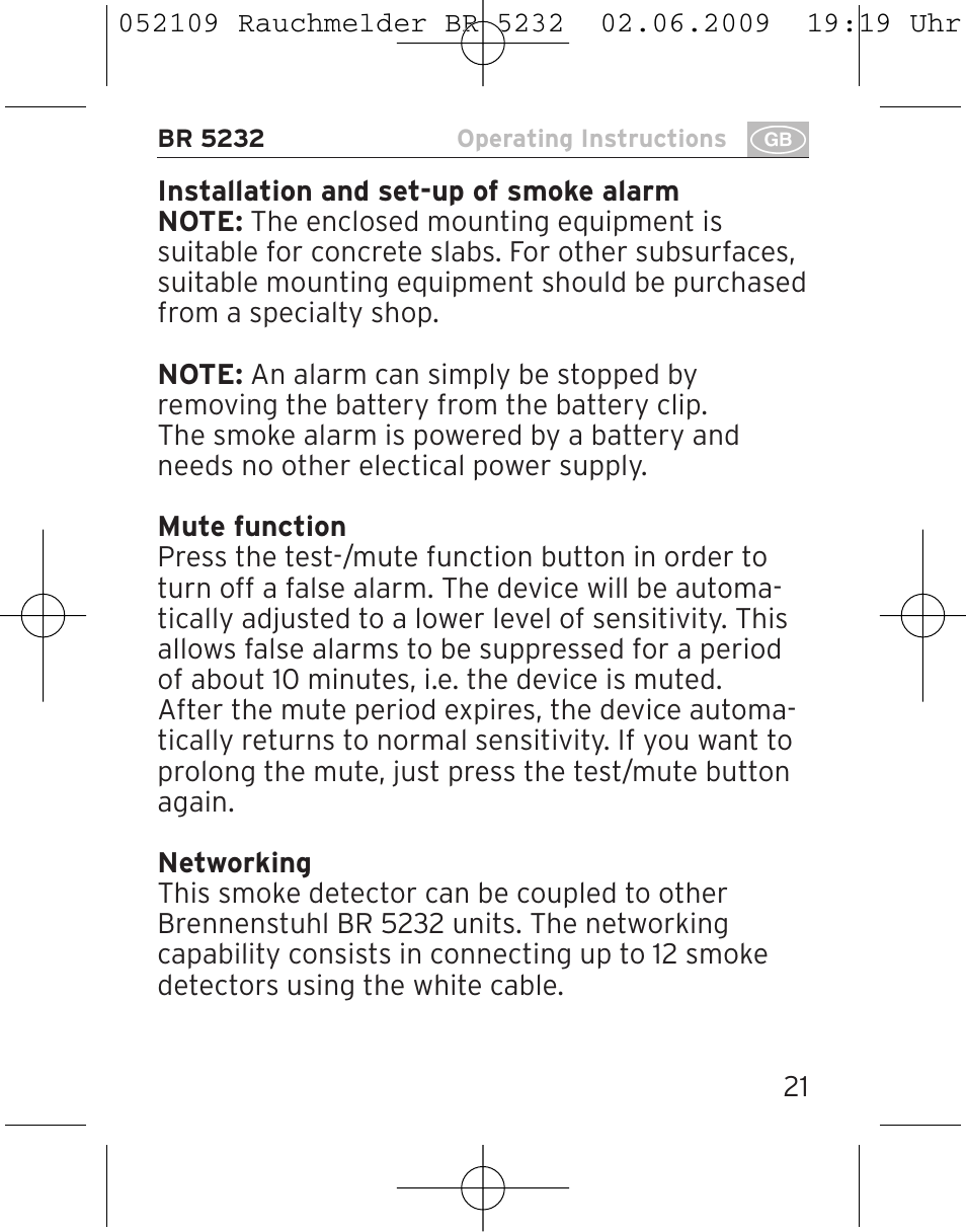 Brennenstuhl Smoke Alarm BR 5232 connect 230V User Manual | Page 21 / 104
