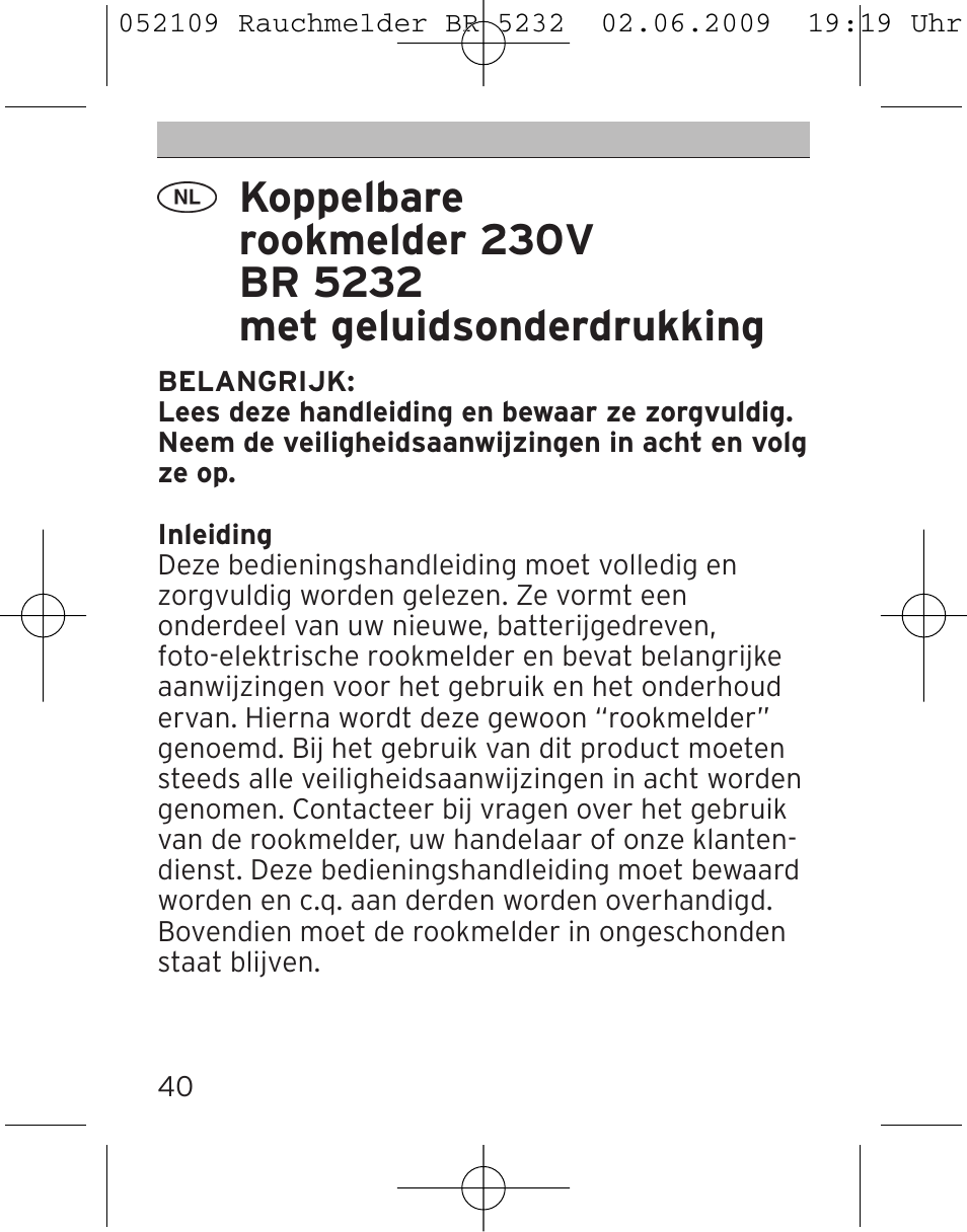 Brennenstuhl Smoke Alarm BR 5232 connect 230V User Manual | Page 40 / 104
