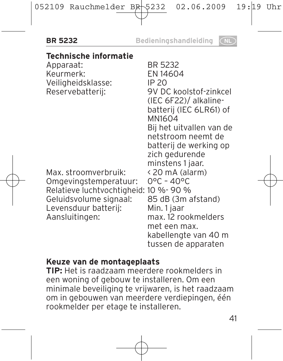 Brennenstuhl Smoke Alarm BR 5232 connect 230V User Manual | Page 41 / 104