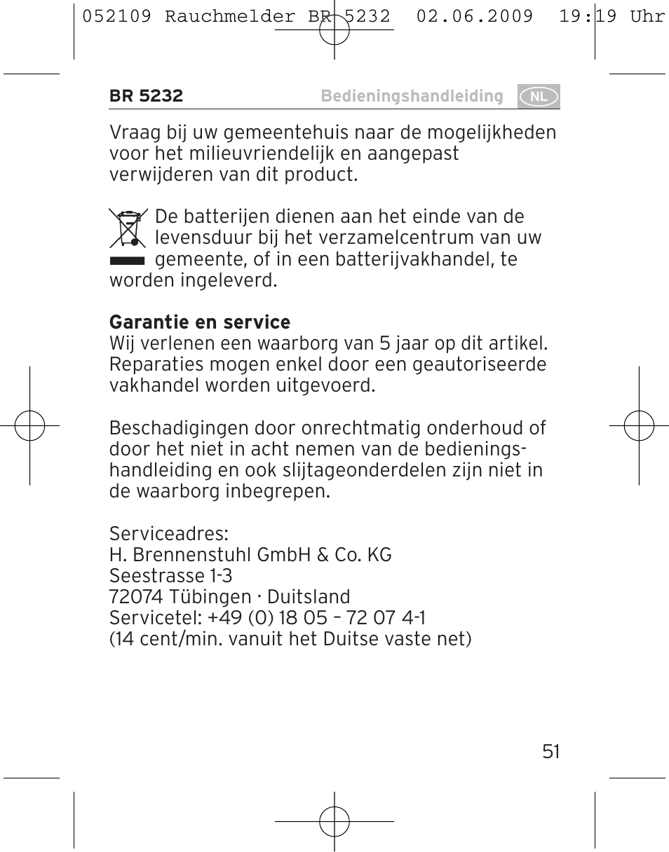 Brennenstuhl Smoke Alarm BR 5232 connect 230V User Manual | Page 51 / 104