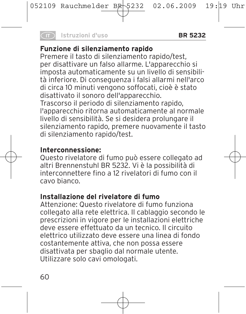Brennenstuhl Smoke Alarm BR 5232 connect 230V User Manual | Page 60 / 104