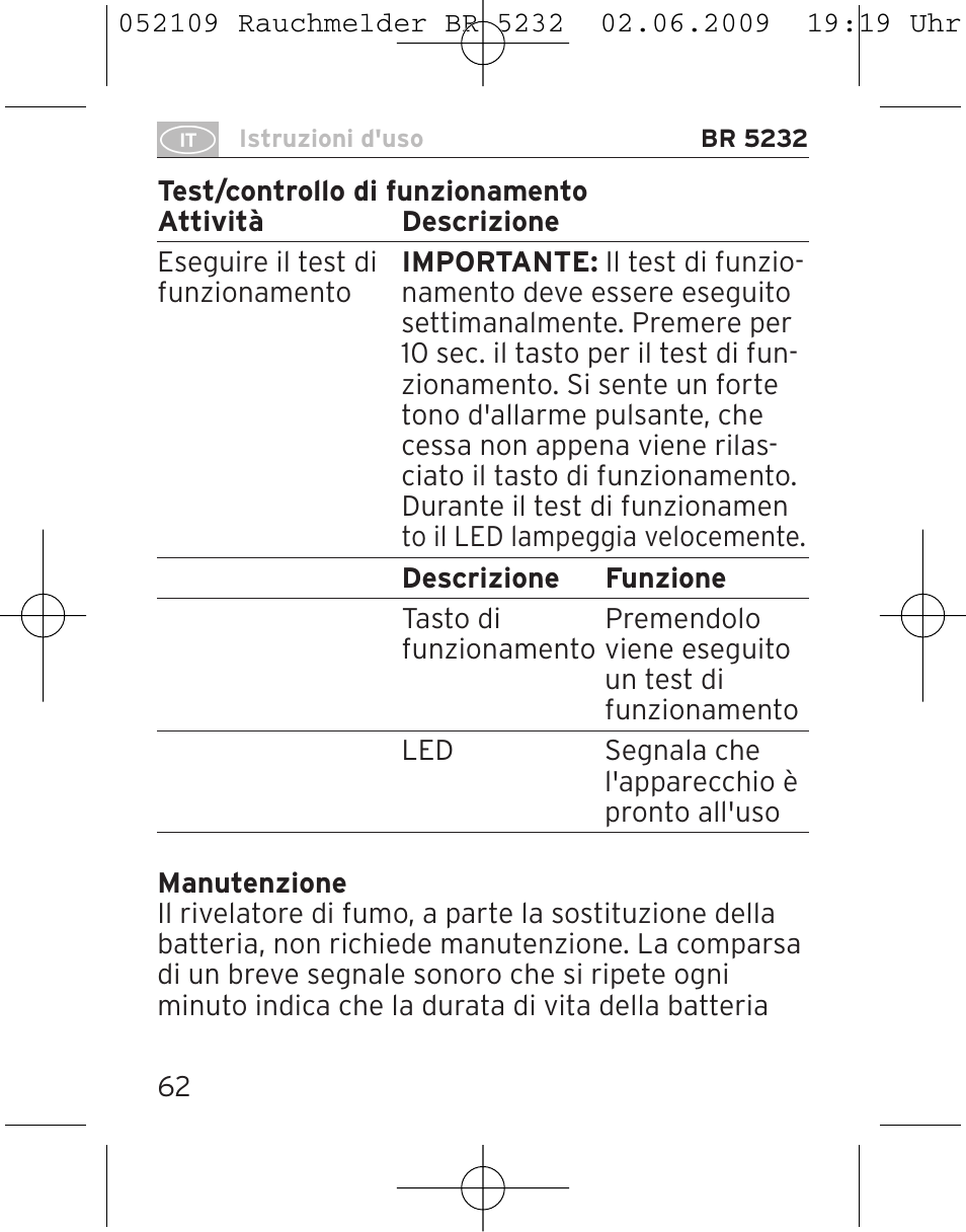 Brennenstuhl Smoke Alarm BR 5232 connect 230V User Manual | Page 62 / 104