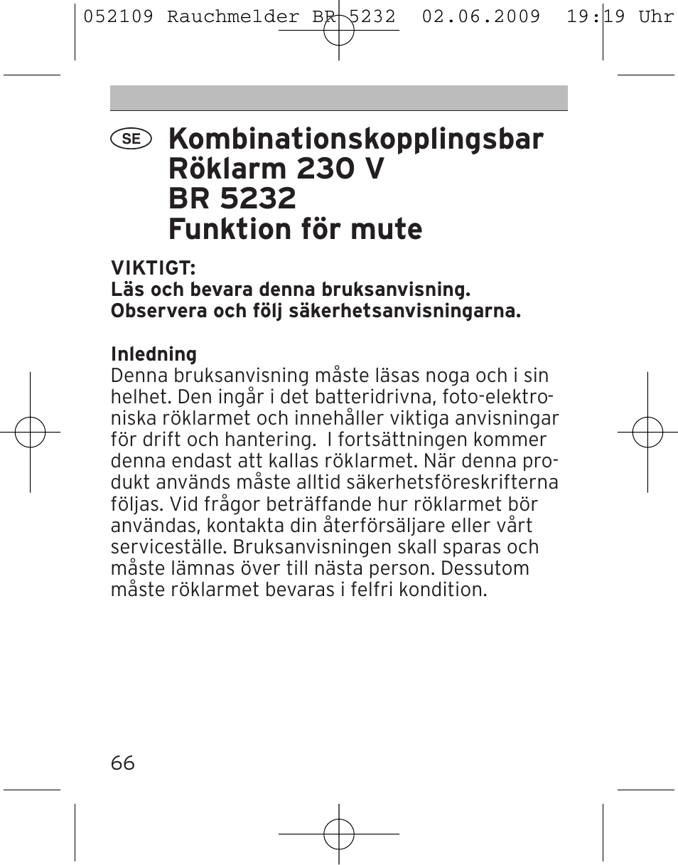 Brennenstuhl Smoke Alarm BR 5232 connect 230V User Manual | Page 66 / 104