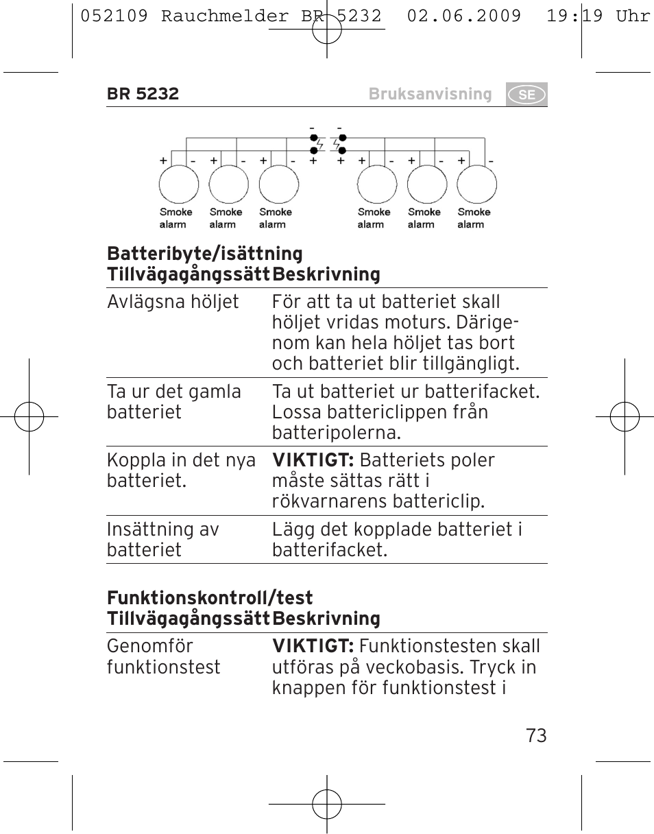 Brennenstuhl Smoke Alarm BR 5232 connect 230V User Manual | Page 73 / 104