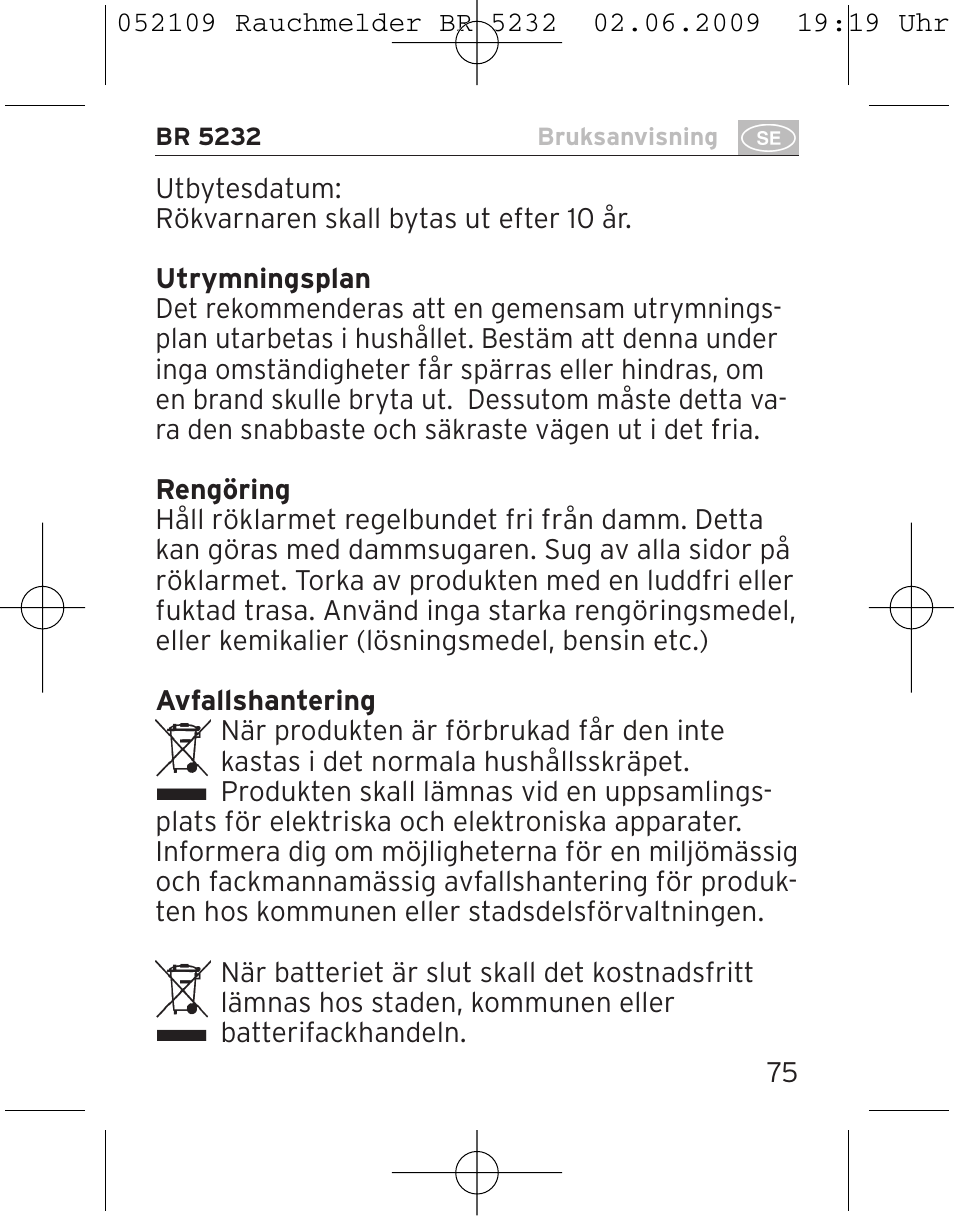 Brennenstuhl Smoke Alarm BR 5232 connect 230V User Manual | Page 75 / 104