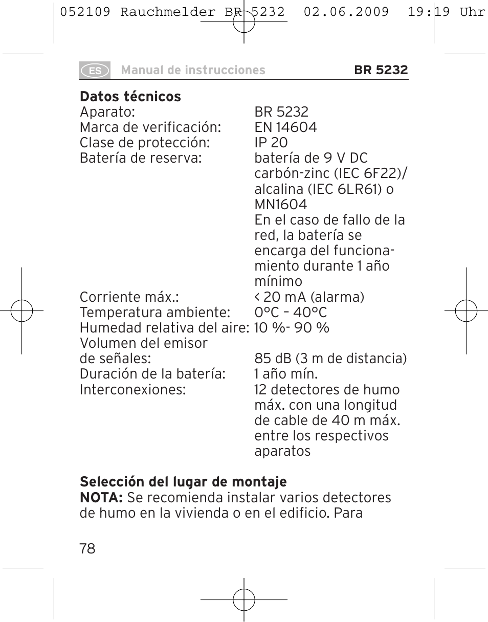 Brennenstuhl Smoke Alarm BR 5232 connect 230V User Manual | Page 78 / 104