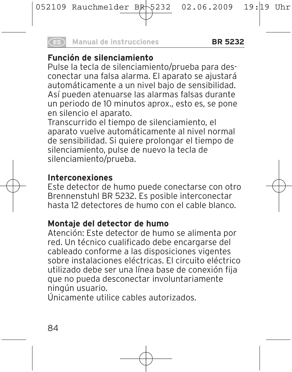 Brennenstuhl Smoke Alarm BR 5232 connect 230V User Manual | Page 84 / 104