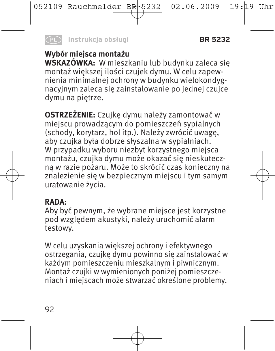 Brennenstuhl Smoke Alarm BR 5232 connect 230V User Manual | Page 92 / 104