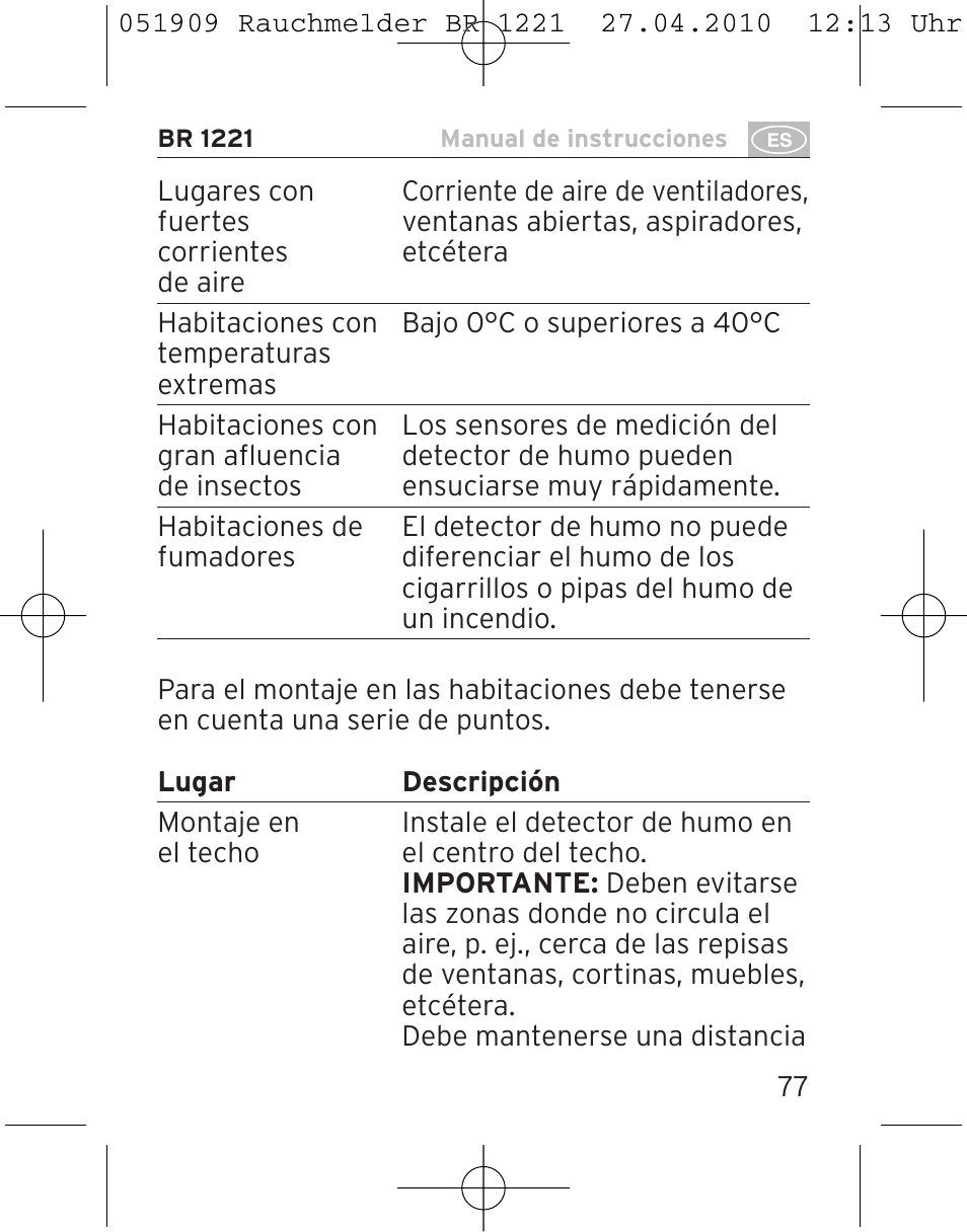 Brennenstuhl Smoke Alarm BR 1221 longlife User Manual | Page 77 / 100