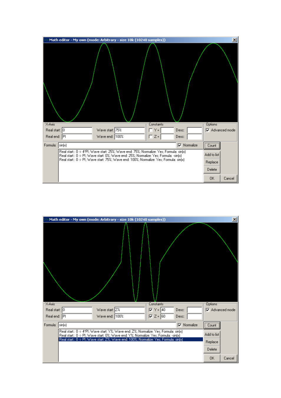 Fig. 5.2.9. - waveform assembled from three parts | Dataman 530 Series User Manual | Page 30 / 36