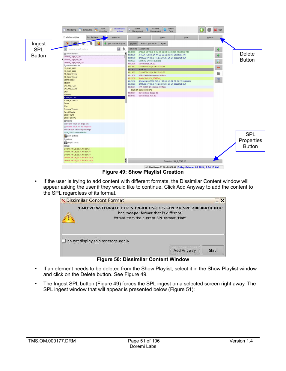 Figure 49) | Doremi TMS User Manual | Page 51 / 106