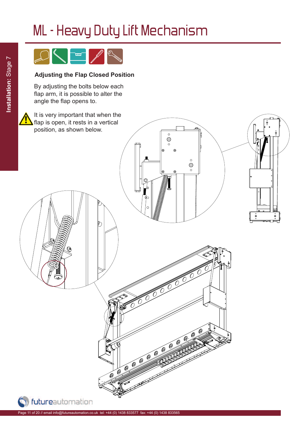 Ml - heavy duty lift mechanism | Future Automation ML User Manual | Page 12 / 22