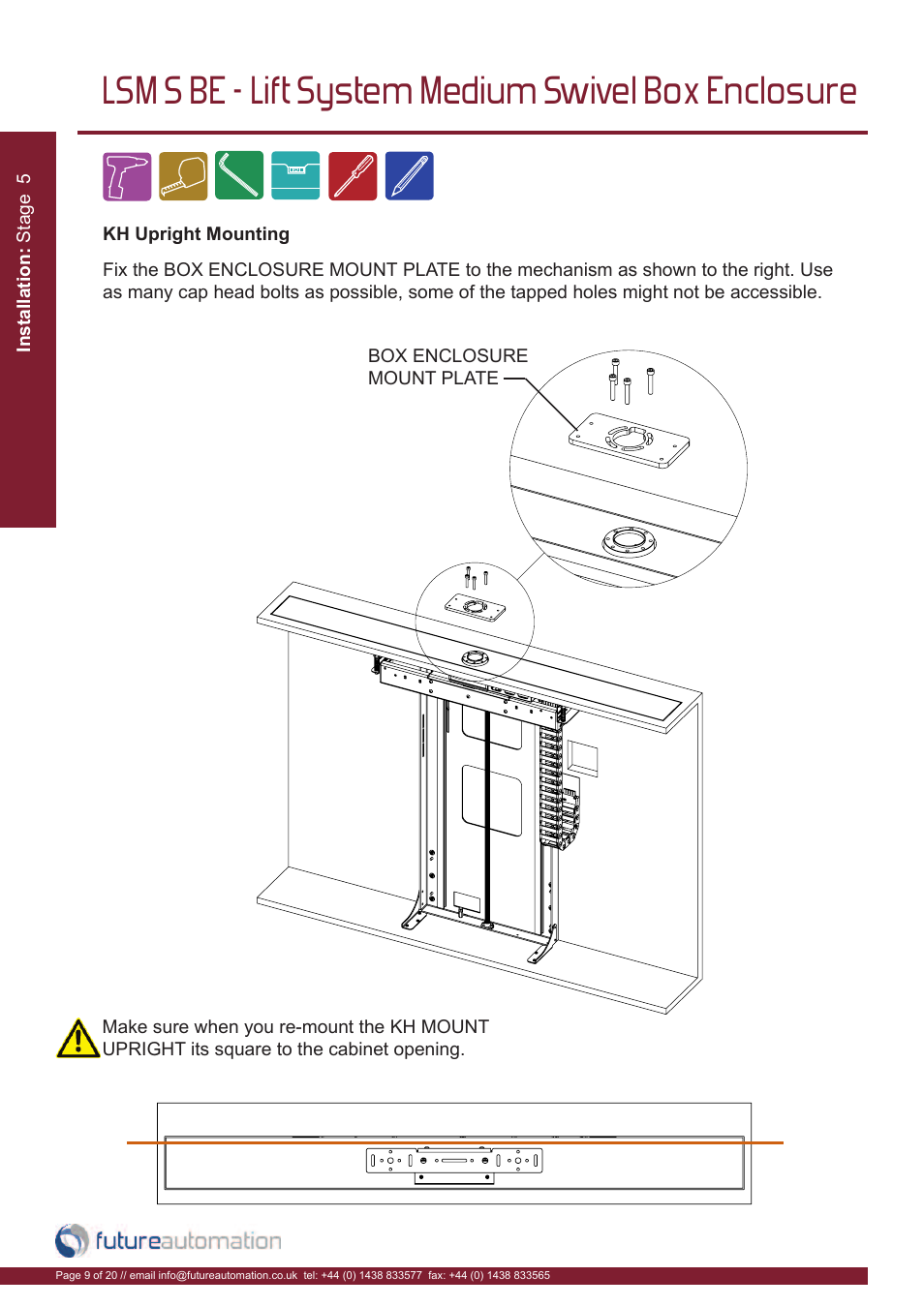 Lsm s be - lift system medium swivel box enclosure | Future Automation LSM-S-BE User Manual | Page 10 / 22