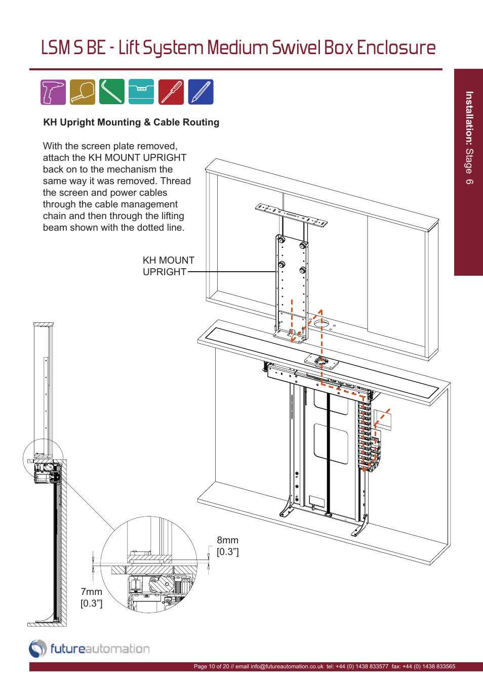 Lsm s be - lift system medium swivel box enclosure | Future Automation LSM-S-BE User Manual | Page 11 / 22